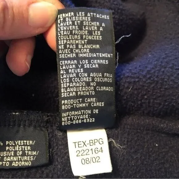 Tommy Hilfiger Mens Vintage Fleece Knit Navy Ski 1/4 Zip Pullover Jacket Sweater - Picture 10 of 15